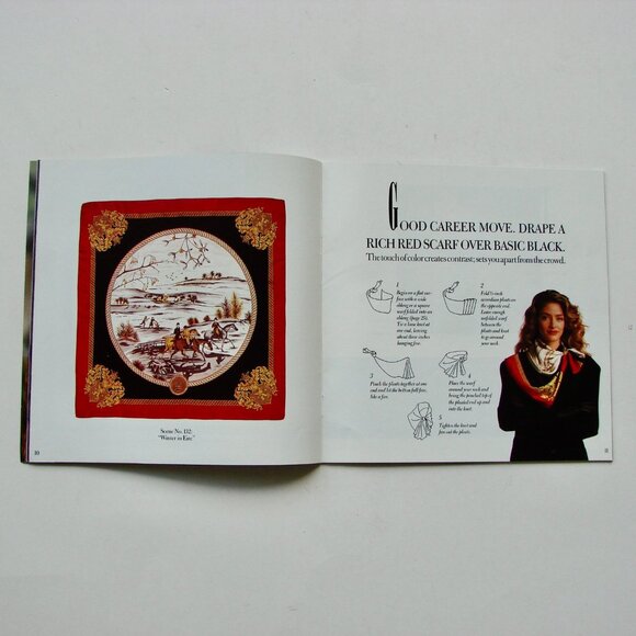 Vintage Axcess Scarves How To Tie Knot Fold Fan Weave Wrap Wear Scarves Fashion - Picture 4 of 6